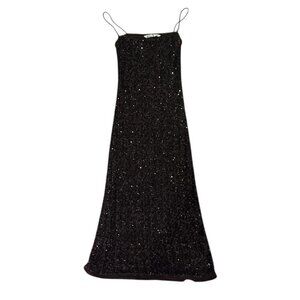 Zara Brown Sequin Midi Dress